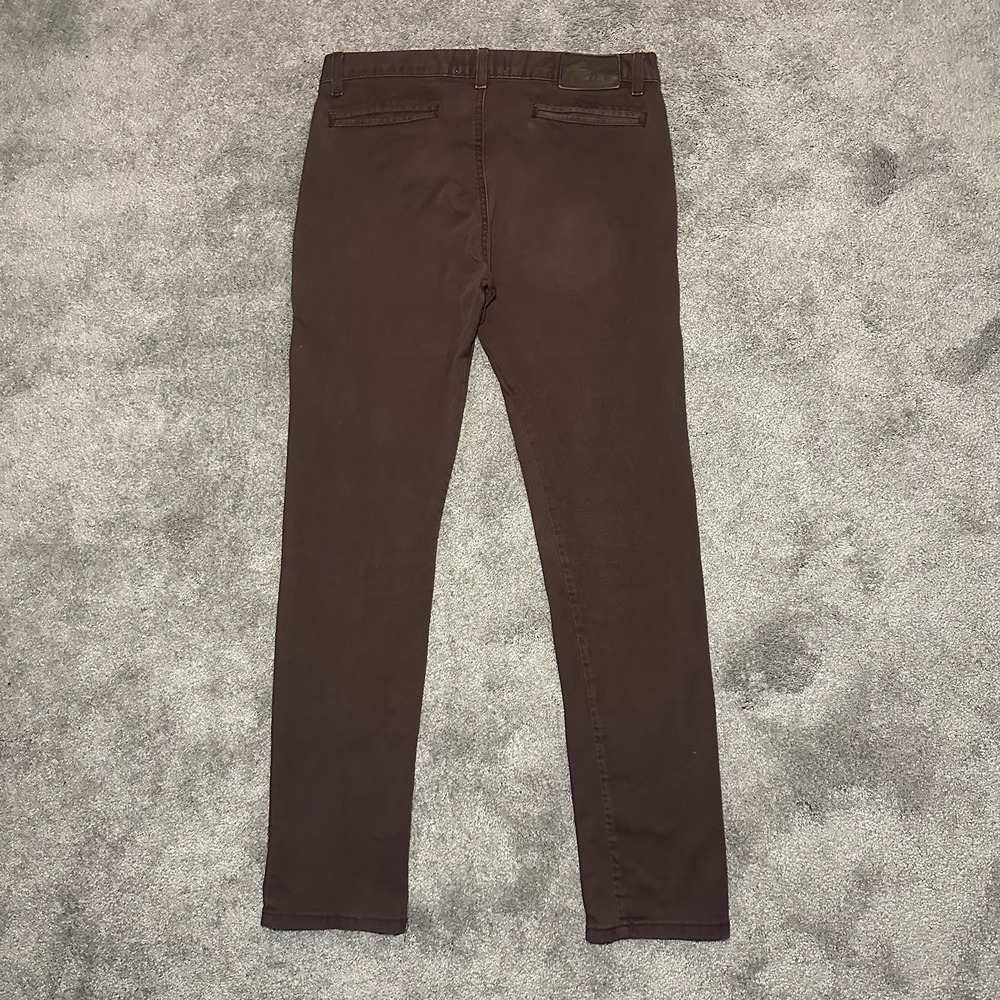 Naked And Famous Pants Mens 31 (fits 31x30) Burgundy Stretch Chino Slim Fit